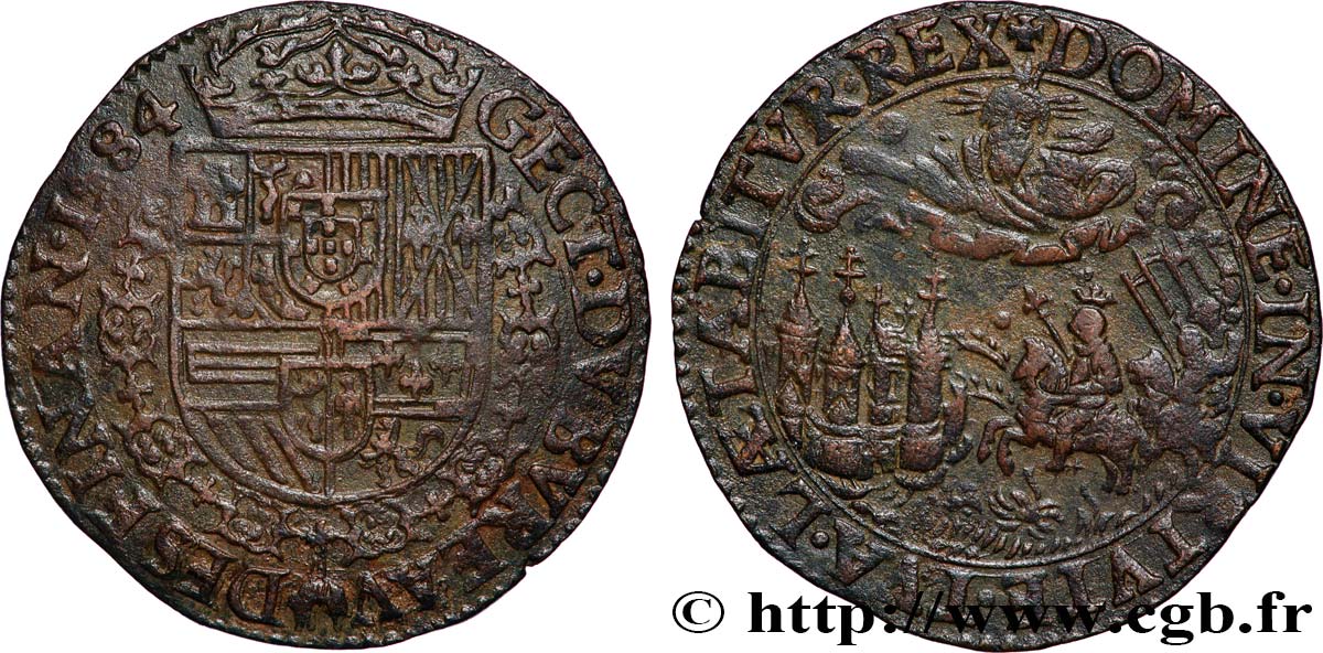 PAYS-BAS ESPAGNOLS - COMTÉ DE FLANDRE - PHILIPPE II D&nbsp;ESPAGNE Bureau des Finances TTB