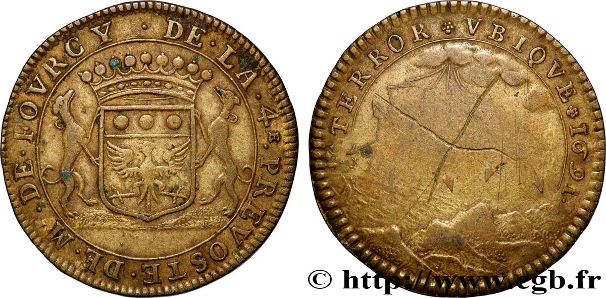 ILE DE FRANCE - VILLES et NOBLESSE Henri de Fourcy, prévôt TB+/TB