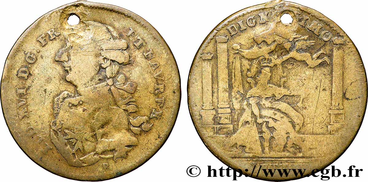 LOUIS XVI Couronnement, jetons de compte VF