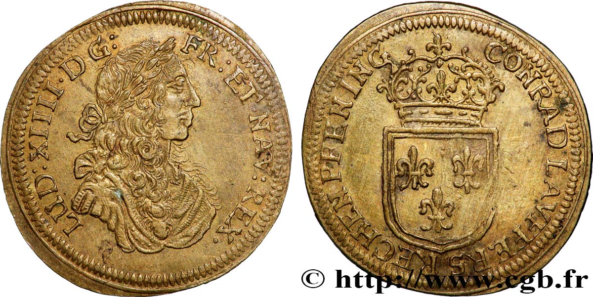 LOUIS XIV LE GRAND ou LE ROI SOLEIL Conrad Lauffer TTB