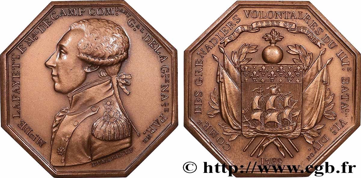 LAFAYETTE (MARIE-JOSEPH-PAUL-ROCH-YVES-GILBERT MOTIER, MARQUIS DE) GARDE NATIONALE DE PARIS AU