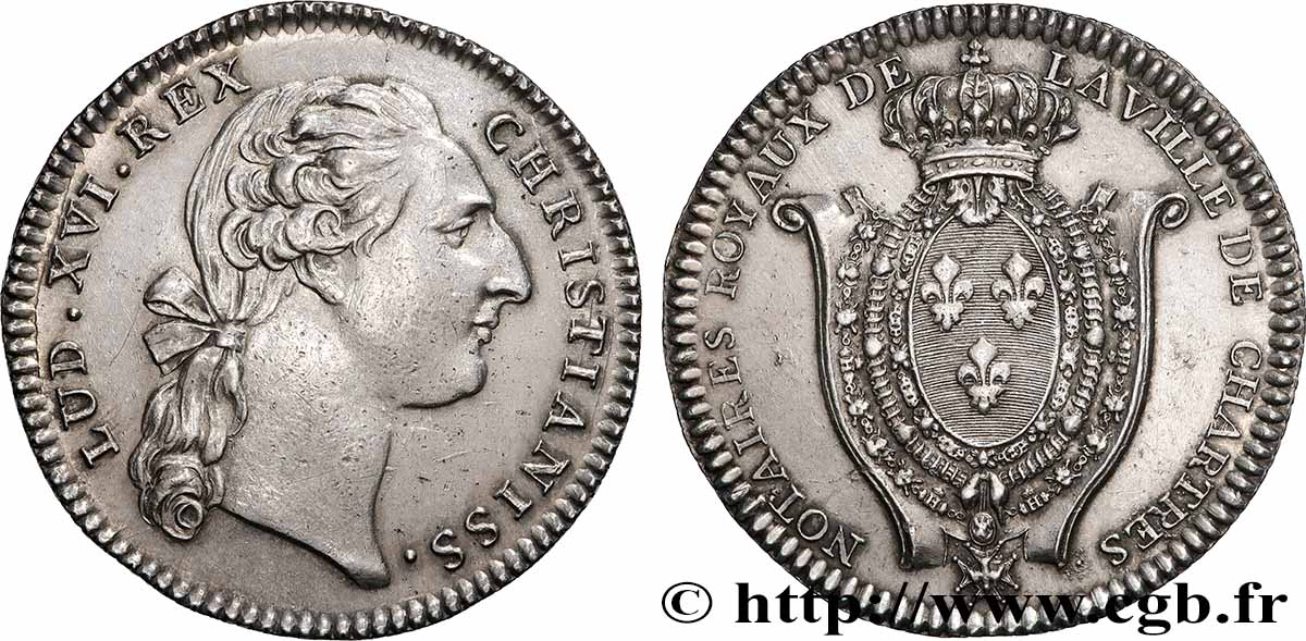 NOTAIRES ROYAUX Notaires de Chartres, émission de 1776 - Louis XVI TTB+