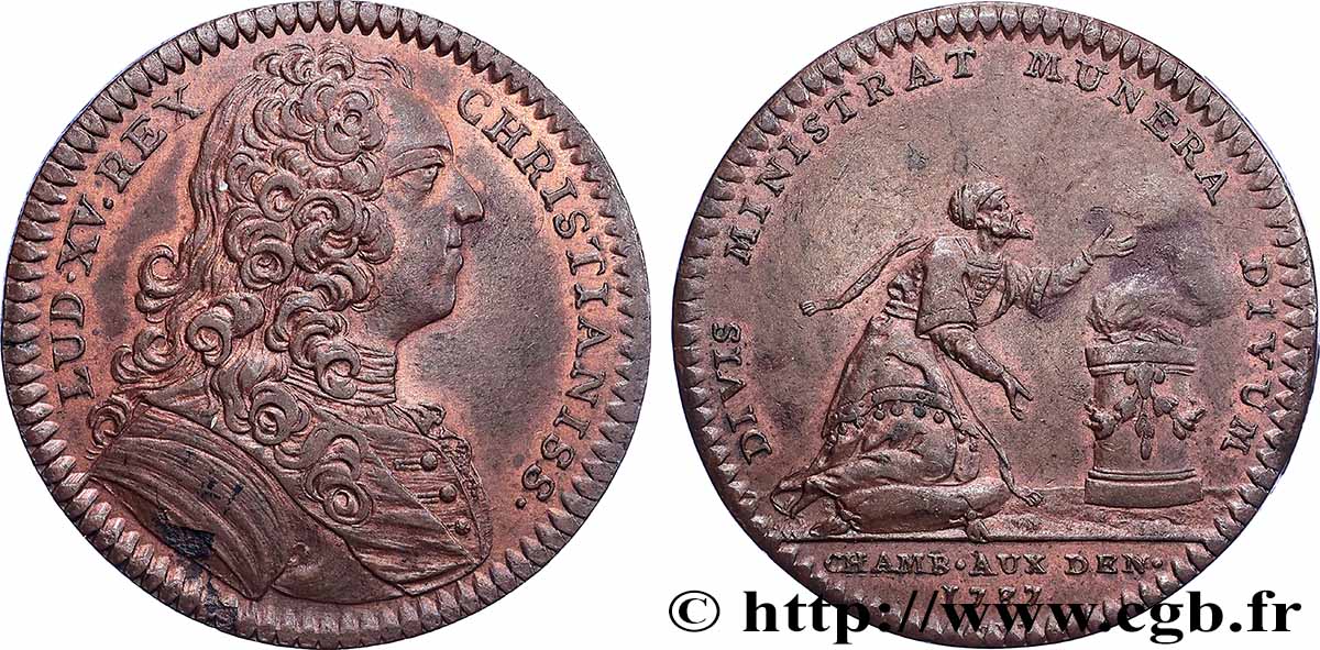 CHAMBRE AUX DENIERS Jeton Cu 29, chambre aux deniers TTB+
