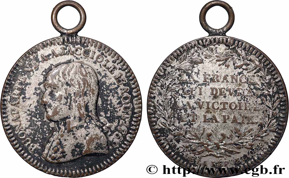 DIRECTOIRE Jeton de Bonaparte au module du décime, refrappe VF