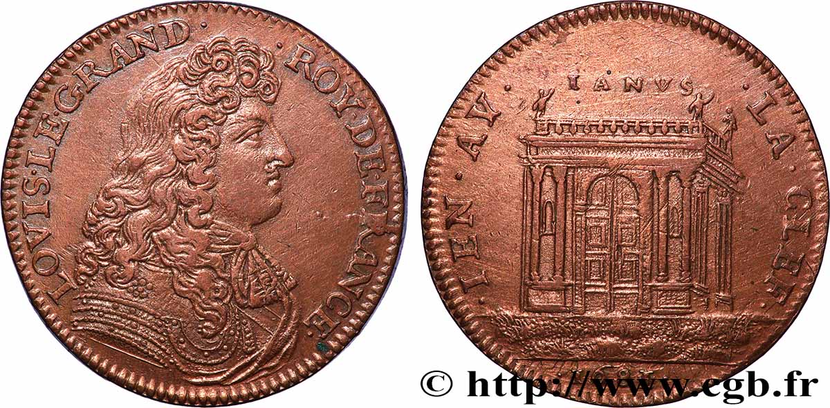 LOUIS XIV LE GRAND ou LE ROI SOLEIL La Paix - fermeture du temple de Janus XF