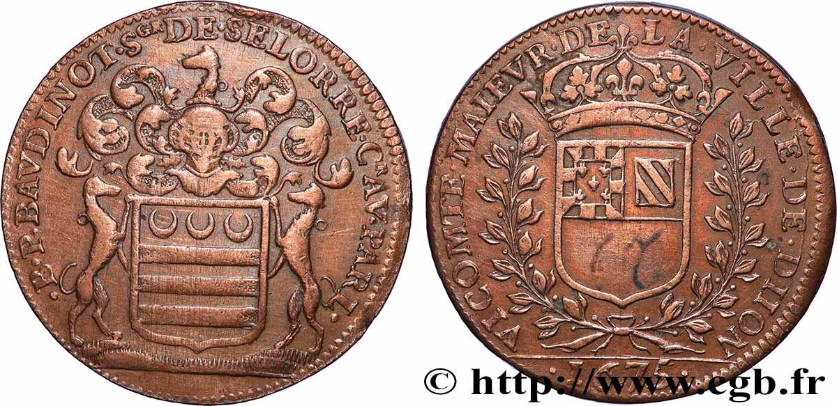 DIJON (MAIRES DE ... et divers) Baudinot TTB