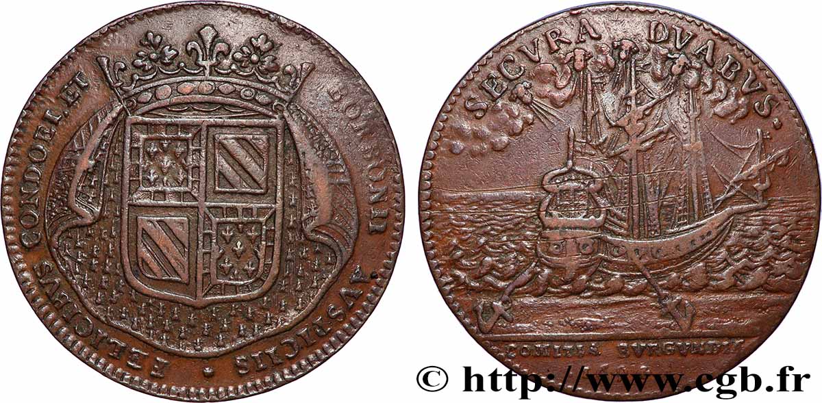 BOURGOGNE (ÉTATS DE ...) Le prince de Condé et son fils le duc de Bourbon TTB