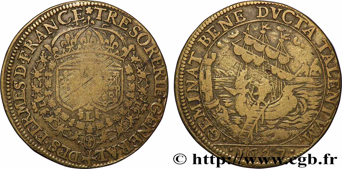 TRÉSORERIE GÉNÉRALE DES FERMES DE FRANCE LOUIS XIII TB+