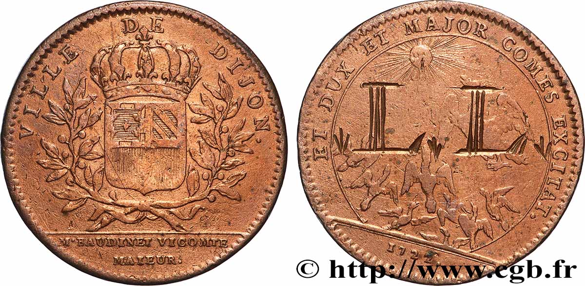 DIJON (MAIRES DE ... et divers) Etienne Baudinet, contremarqué LL MBC