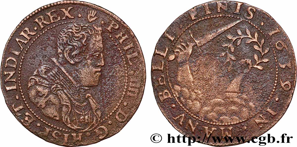 PAYS-BAS ESPAGNOLS - COMTÉ DE FLANDRE - PHILIPPE IV Souhait de paix q.BB