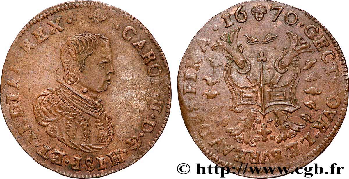 PAYS-BAS ESPAGNOLS - DUCHÉ DE BRABANT - CHARLES II D&nbsp;ESPAGNE Bureau des Finances q.SPL