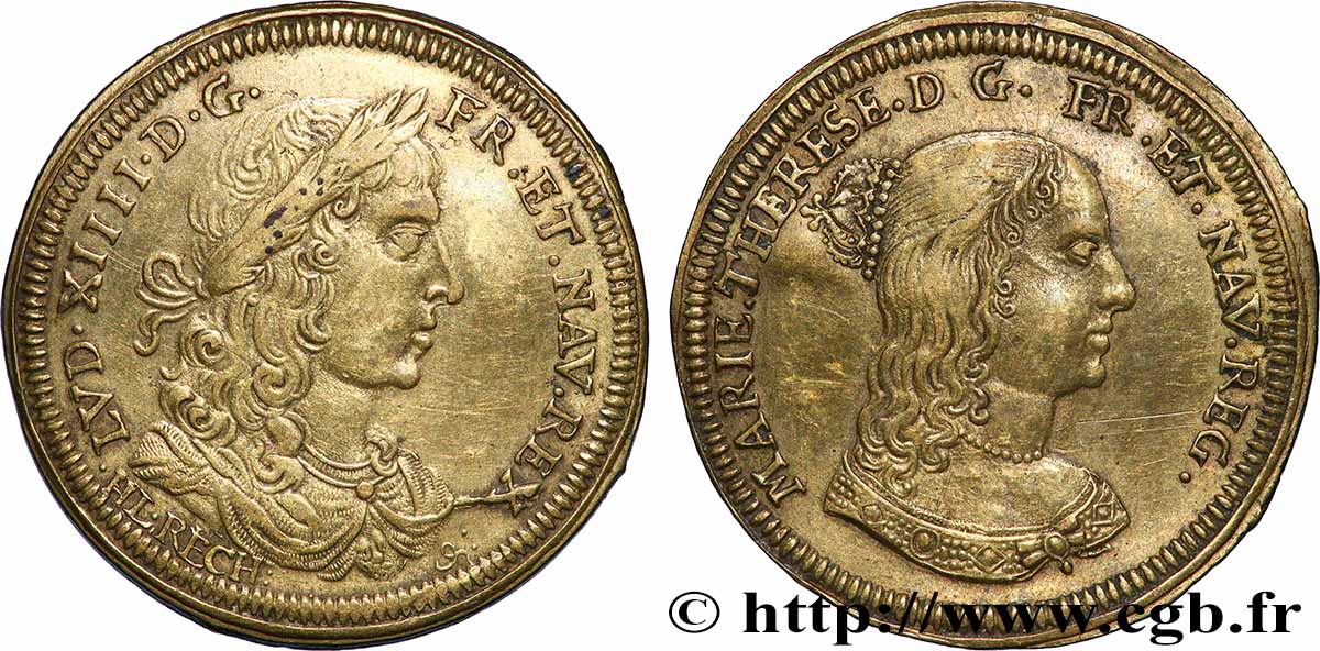 ROUYER - X. JETONS DE NUREMBERG MARIE THÉRÈSE D’AUTRICHE ET LOUIS XIV TTB