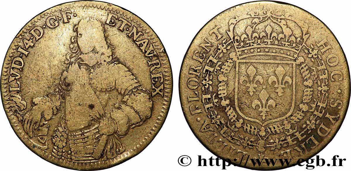 LOUIS XIV LE GRAND ou LE ROI SOLEIL Jeton Cu 28 TB+