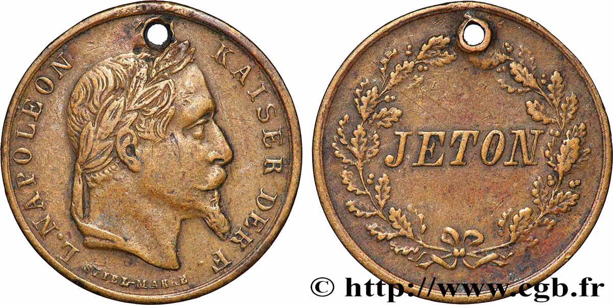 ZWEITES KAISERREICH Jeton, Louis Napoléon empereur SS