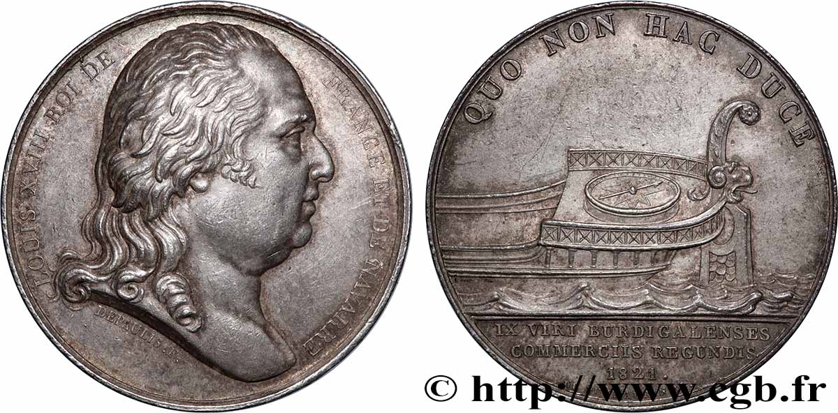 CHAMBRES DE COMMERCE Chambre de commerce de Bordeaux (Louis XVIII), 1er type TTB