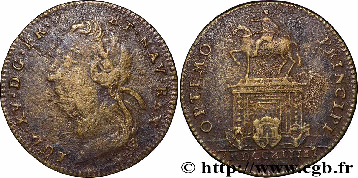 BORDEAUX (VILLE DE ) Statue de Louis XV à Bordeaux TB+