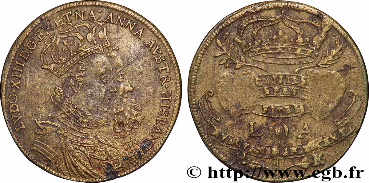 LOUIS XIII LE JUSTE Mariage avec Anne d’Autriche TTB