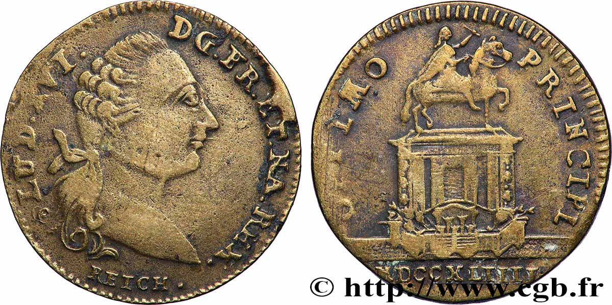 BORDEAUX (VILLE DE ) Statue de Louis XV à Bordeaux TTB/TB+