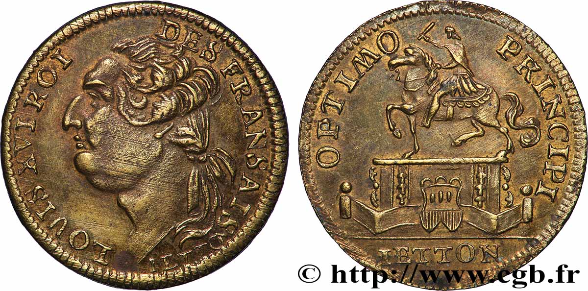 BORDEAUX (VILLE DE ) Statue de Louis XV à Bordeaux TTB/TTB+