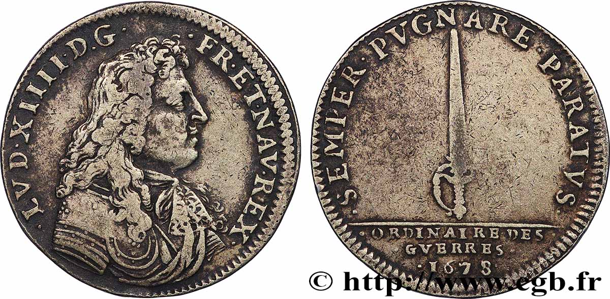 ORDINAIRE DES GUERRES Jeton Ar 27, ordinaire des guerres TTB