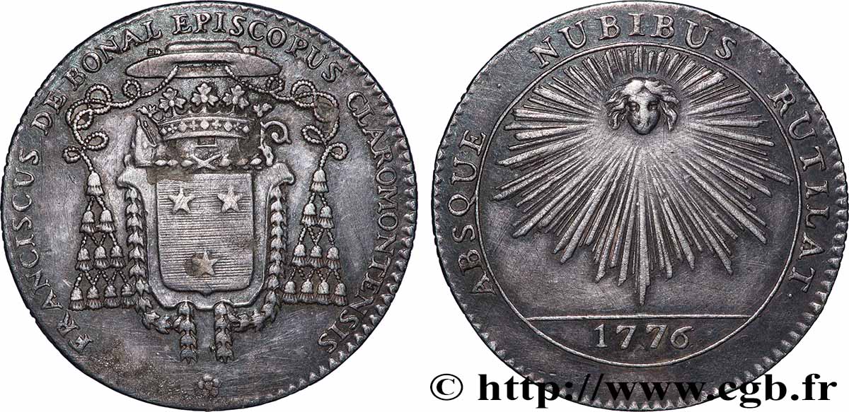 AUVERGNE - NOBLESSE Jeton Ar 29, François de Bonal, évêque de Clermont q.SPL