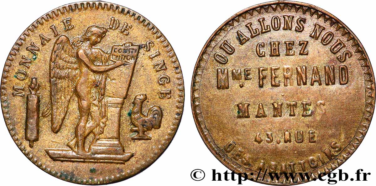 MAISONS CLOSES ET DIVERTISSEMENTS MONNAIE DE SINGE - Chez Madame Fernand TTB