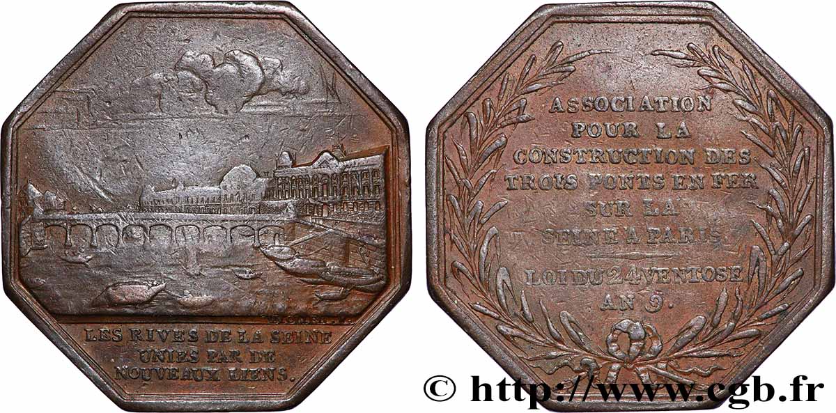 CORPORATIONS LES TROIS PONTS EN FER SUR LA SEINE  TB+