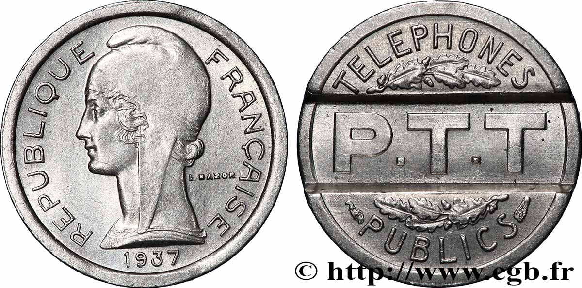 TROISIÈME RÉPUBLIQUE Jeton de téléphone AU