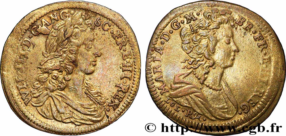 INGLATERRA - GUILLERMO III Couronnement de Guillaume III et Marie II MBC