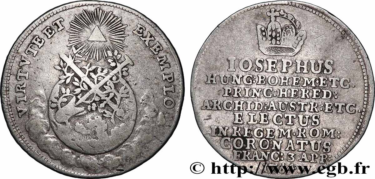 AUTRICHE - JOSEPH II Couronnement de Joseph II TB+/TTB