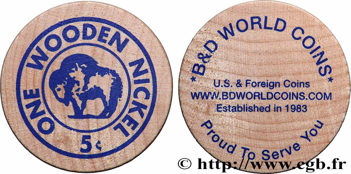 JETONS PUBLICITAIRES Wooden Nickel VZ