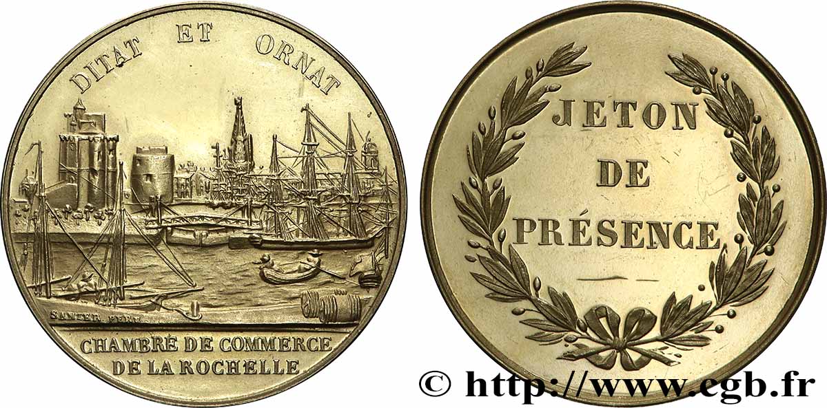 CHAMBRES DE COMMERCE Chambre de commerce de La Rochelle, émission en or SUP