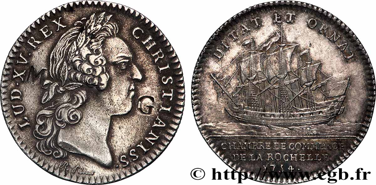 CHAMBRES DE COMMERCE Chambre de commerce de La Rochelle (Louis XV) TTB+