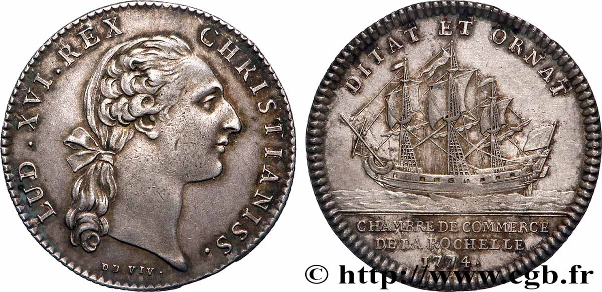 CHAMBERS OF COMMERCE Chambre de commerce de La Rochelle (Louis XVI), coin modifié XF/AU