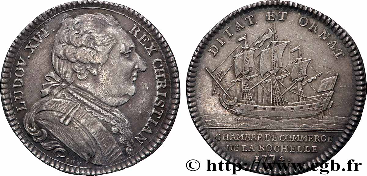 CHAMBRES DE COMMERCE Chambre de commerce de La Rochelle (Louis XVI), coin modifié TTB+