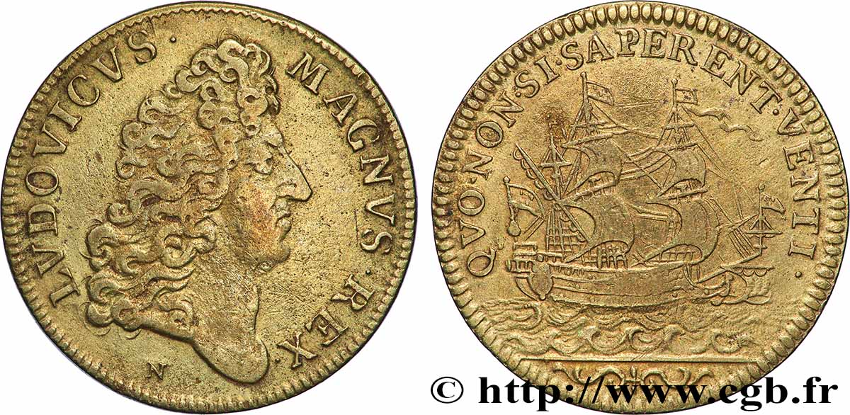 LOUIS XIV LE GRAND ou LE ROI SOLEIL Marine TTB