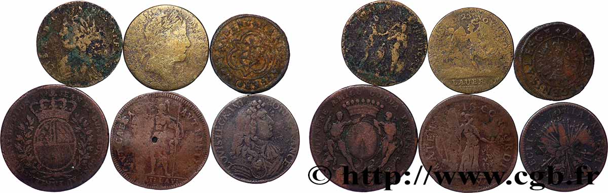 LOTS Lot de 6 jetons à identifier TB