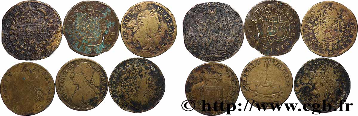 LOTES Lot de 6 jetons à identifier BC