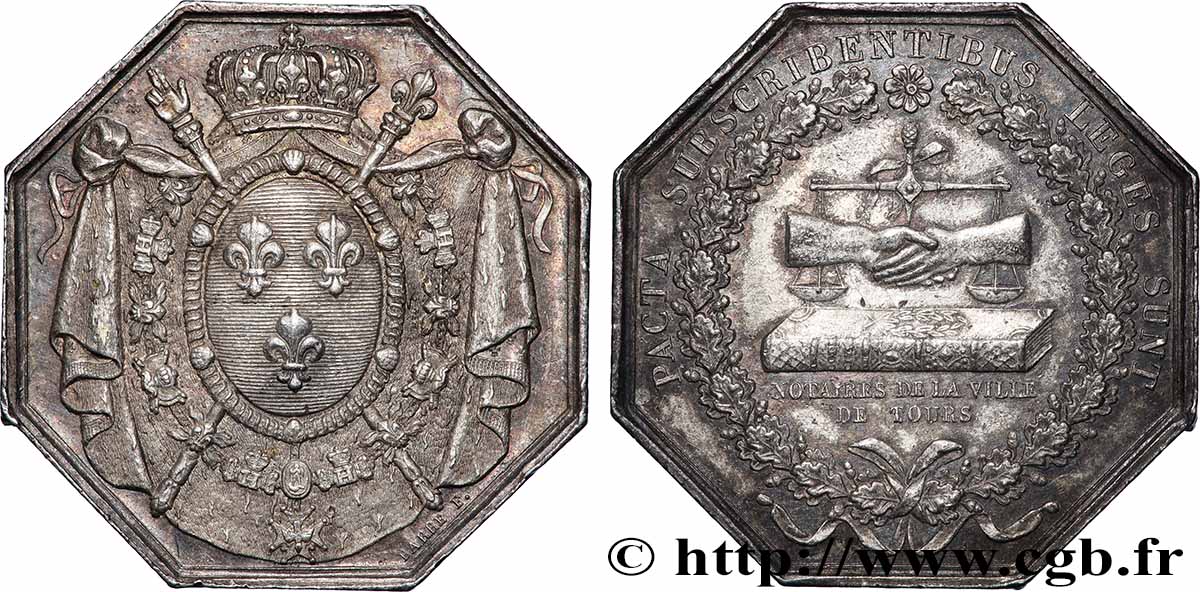 NOTAIRES DU XIXe SIECLE Notaires de Tours TTB+