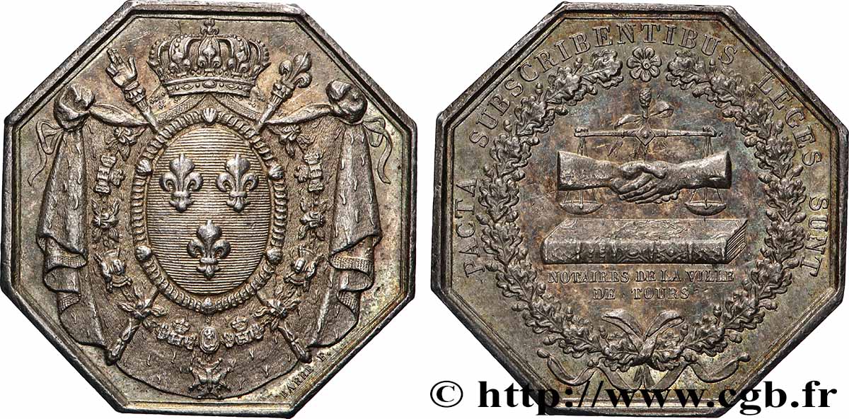 NOTAIRES DU XIXe SIECLE Notaires de Tours TTB+