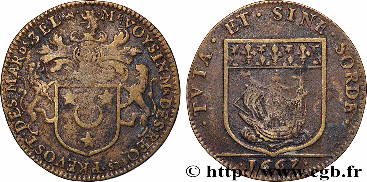 ILE DE FRANCE - VILLES et NOBLESSE Daniel Voysin de La Noiraye, maître des requêtes, prévôt des marchands TTB