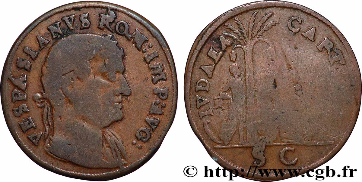 VESPASIEN Reproduction du sesterce de Judée TB