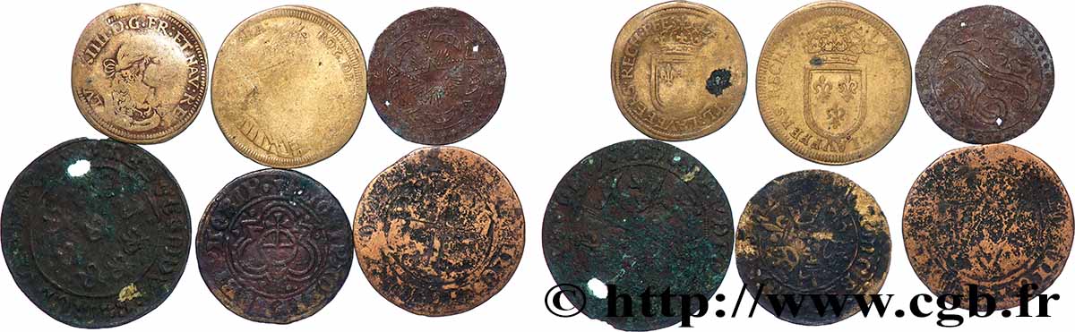 LOTES Lot de 6 jetons à identifier BC