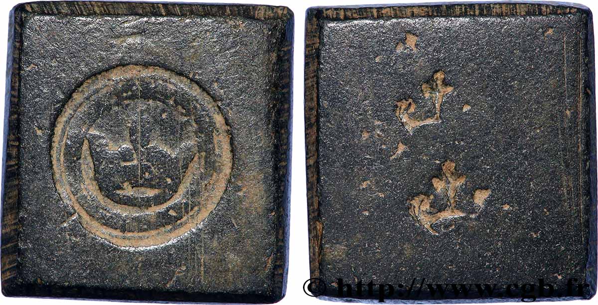 LOUIS XV AND LOUIS XVI - COIN WEIGHT Poids monétaire pour le demi-écu aux lauriers VF