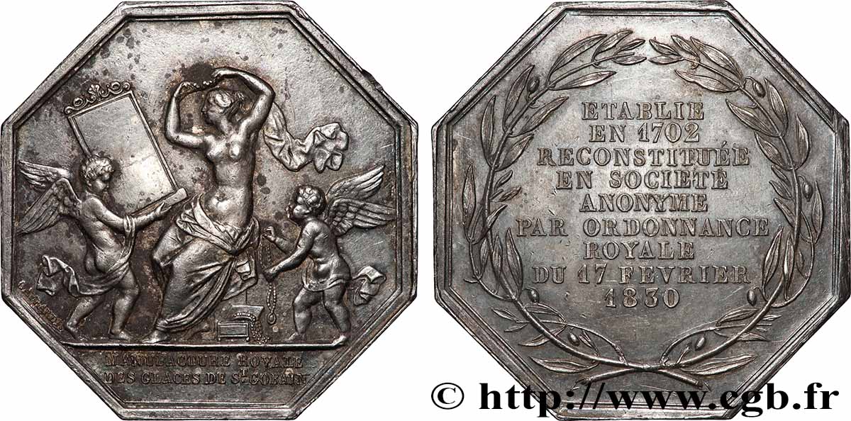 SOCIÉTÉS COMMERCIALES MANUFACTURE ROYALE DES GLACES DE St GOBAIN, émission vers 1845 TTB+