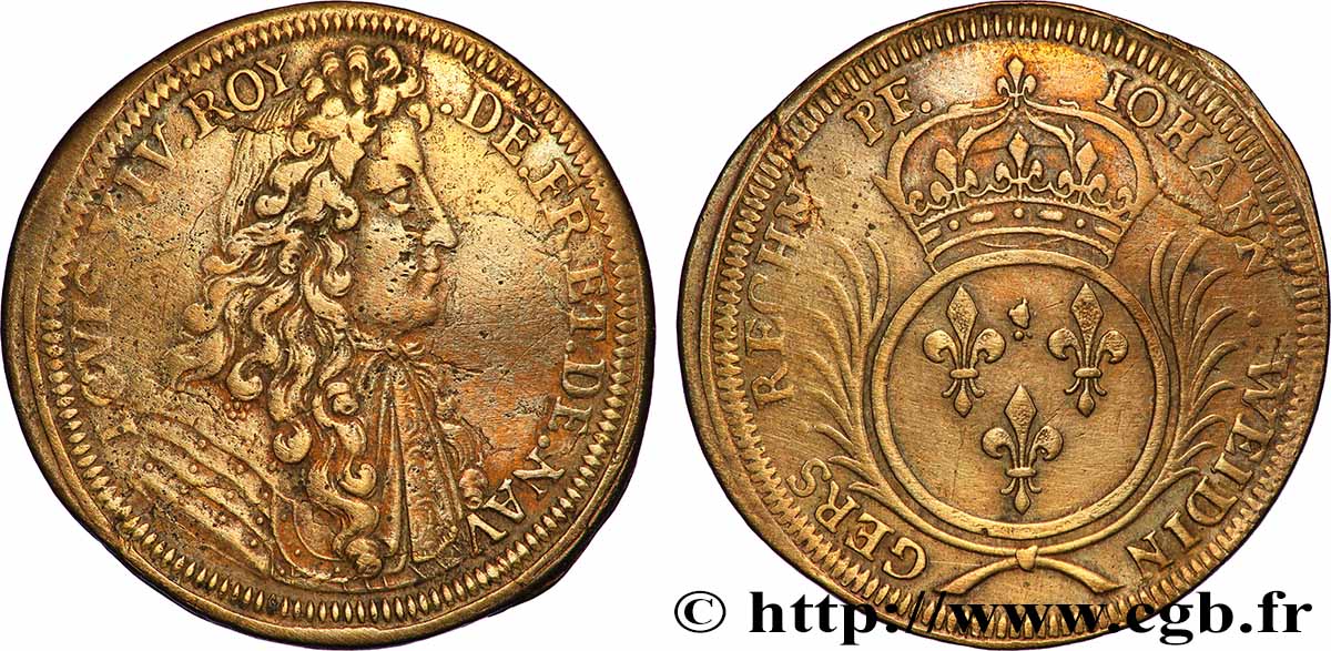 LOUIS XIV LE GRAND OU LE ROI SOLEIL Jean Wedingers TB+/TTB