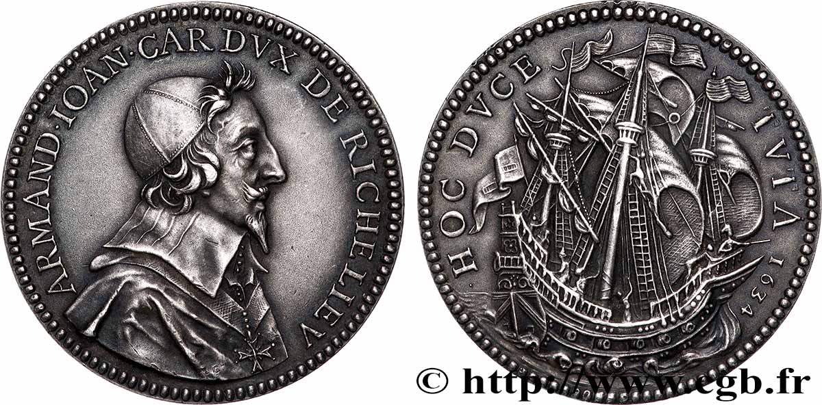 ARMAND JEAN DU PLESSIS, CARDINAL DUC DE RICHELIEU Armand Jean, refrappe moderne SUP