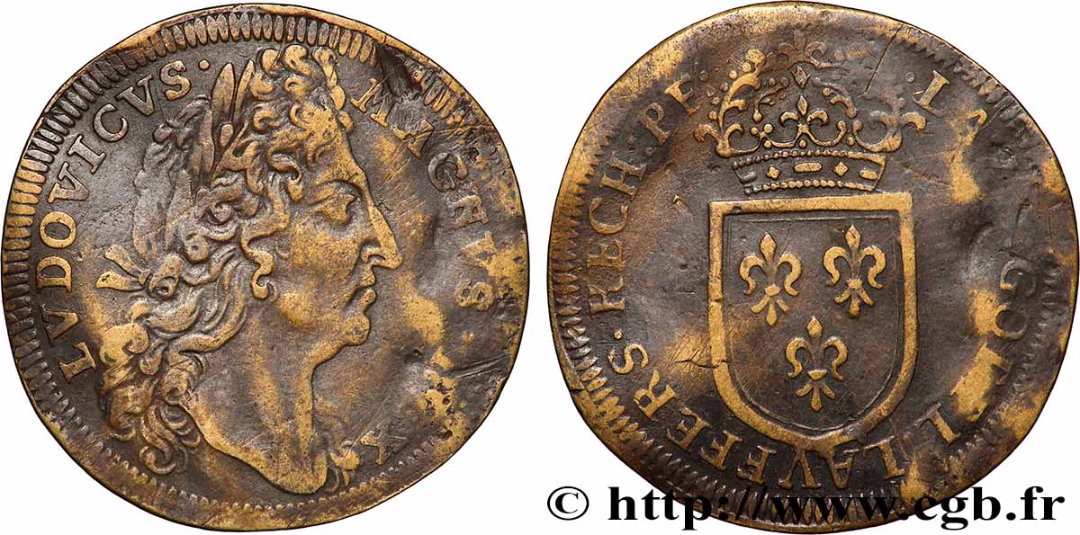 LOUIS XIV THE GREAT or THE SUN KING Jeton de compte VF