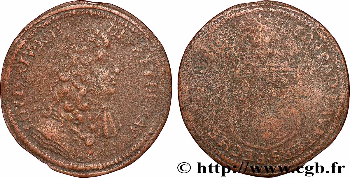LOUIS XIV LE GRAND ou LE ROI SOLEIL Conrad Lauffer TB+/TB