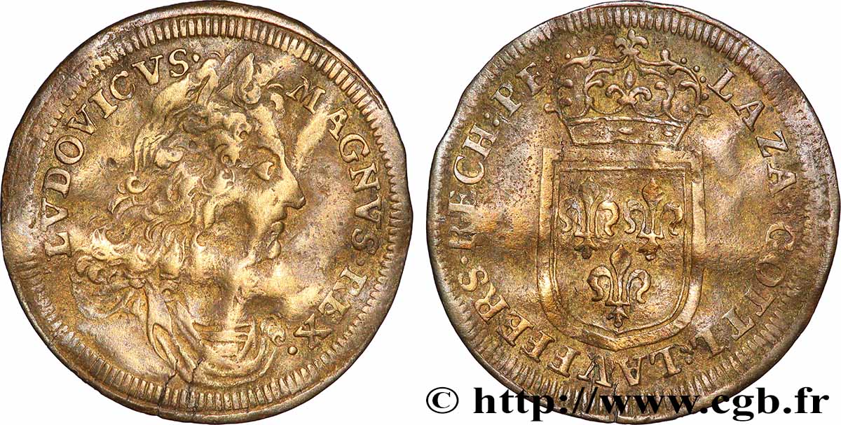 LOUIS XIV LE GRAND ou LE ROI SOLEIL Lazare Gottlieb Lauffer, jeton de compte SS